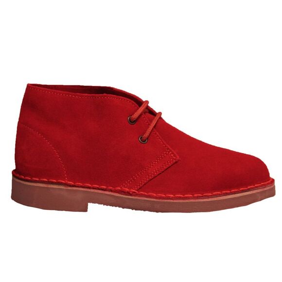 Roamers Mens Real Suede Unlined Desert Boots / Red